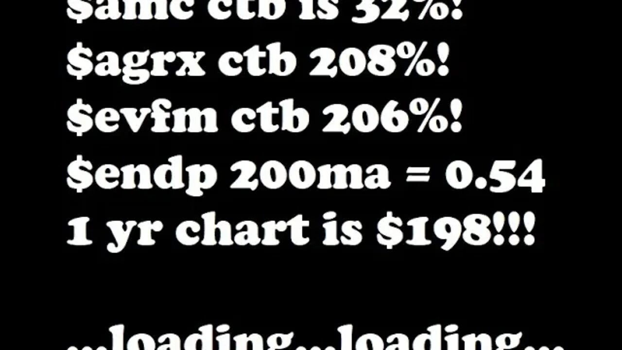 $amc ctb 32%! $agrx 208%! $evfm 206%! $ENDP 1yr SP was $198!!!