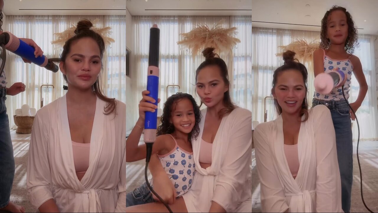 Mommy-Daughter Hair Day: Chrissy Teigen's Surprise Stylist