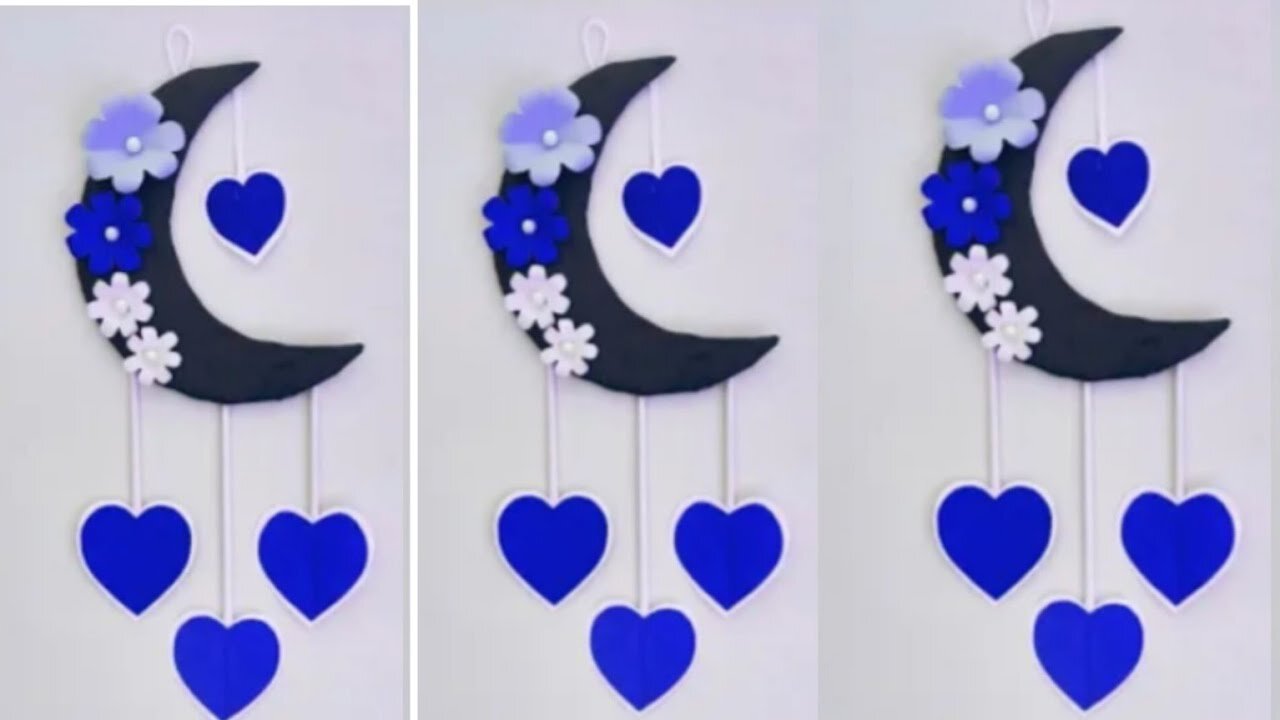 DIY Paper Moon Flower's Craft For Home Decoration Idea / Paper flower wall mate for room decor