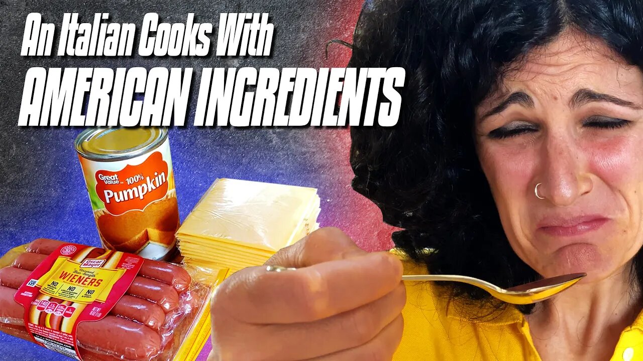 An Italian Tries to Cook with American Ingredients | Pumpkin, American Cheese & Hot Dog Challenge