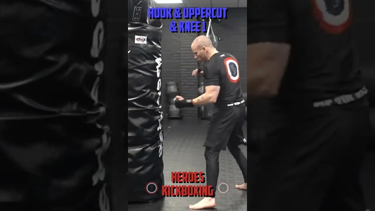 Heroes Training Center | Kickboxing "How To Double Up" Hook & Uppercut & Knee 1 - Front | #Shorts