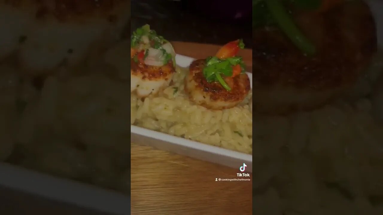 Seared Scallop Risotto W/ Homemade Sofrito￼