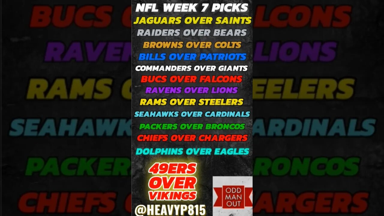 NFL Week 7 Picks! #nfl #nflpicks #footballpicks