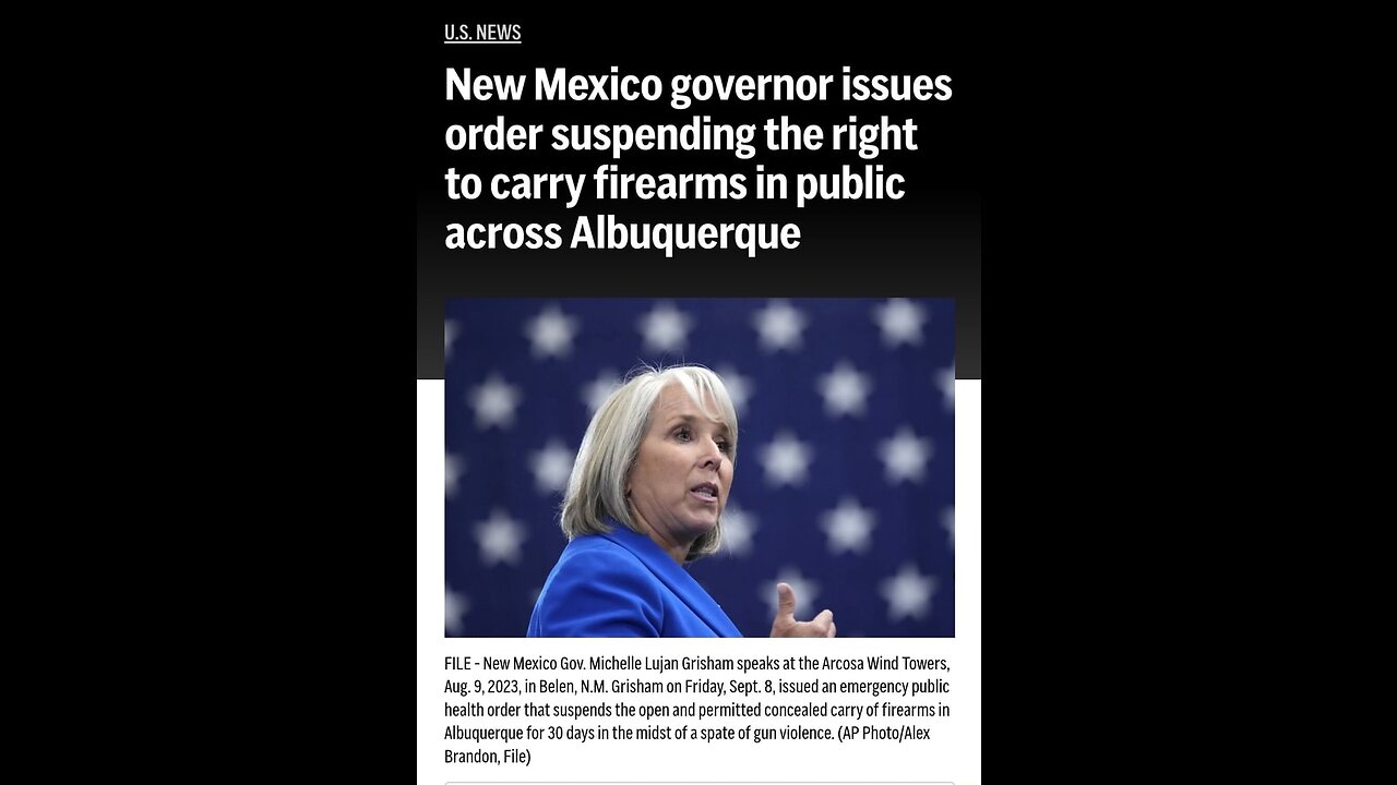 New Mexico Governor Suspends the Second Amendment