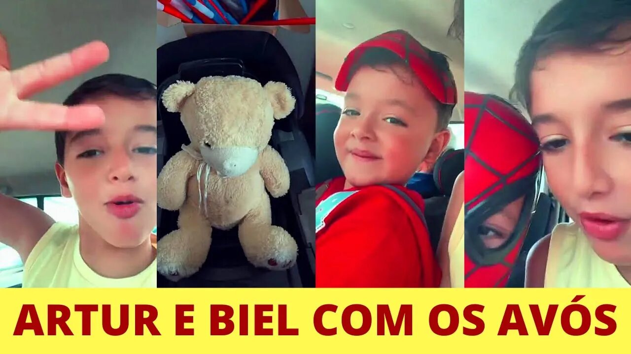 Artur e Biel com os Avós passeando e brincando | Turma Carlinhos Maia