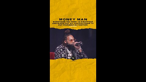 #moneyman Some⏰ u need 2 disappear 2 put urself in position🎥 @bigfactspod