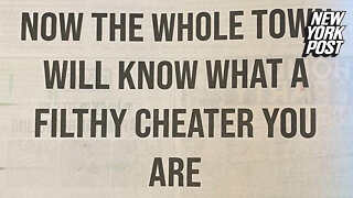 Woman takes out full page ad in local newspaper to shame husband as 'filthy cheater'