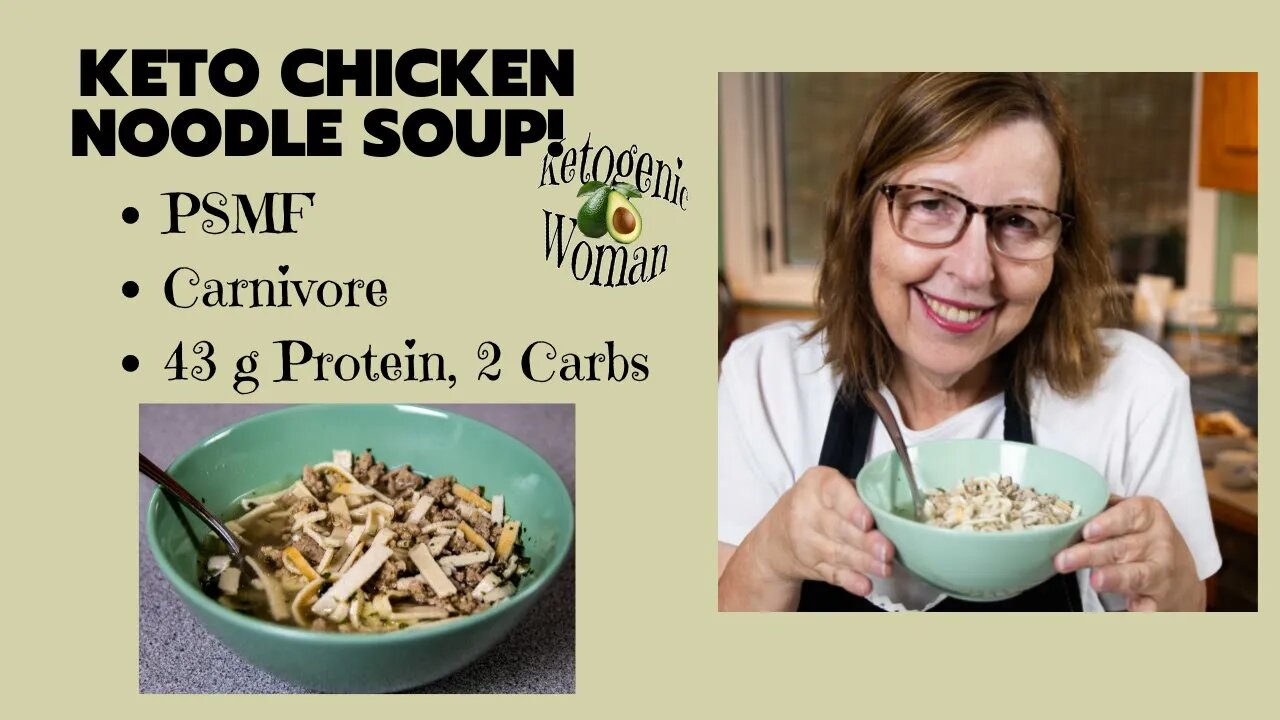 Keto Chicken Soup Noodle Soup for PSMF Diet | Carnivore Ketovore PSMF Friendly w 43g Protein!