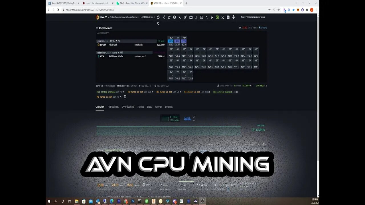 Avian AVN CPU Mining HiveOS Zpool SRBminer Setup Crypto