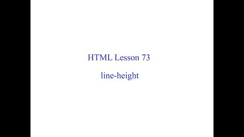 HTML Lesson 73