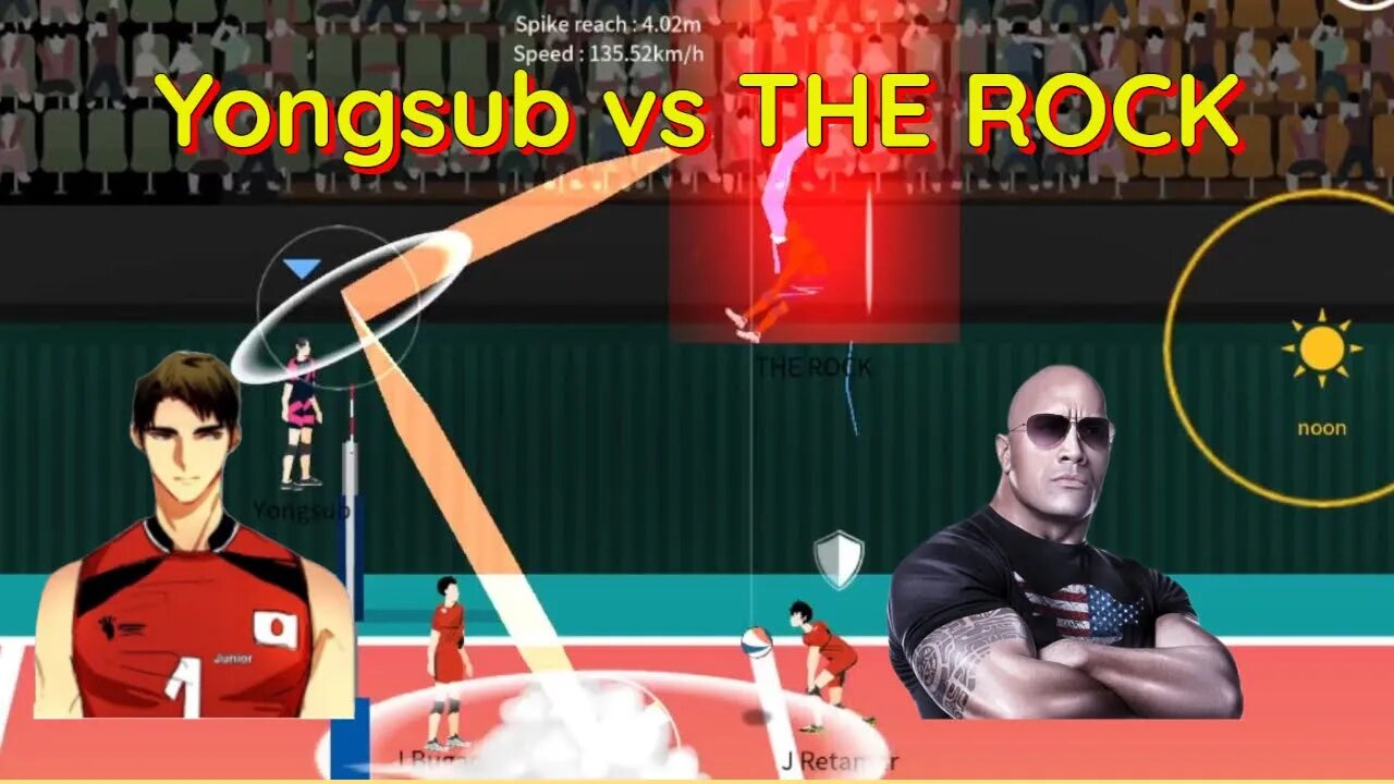 The Spike Volleyball - 21 Point Challenge Battle - Yongsub vs THE ROCK!