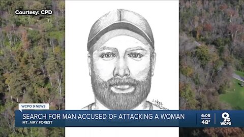 Search for man accused of attacking woman in Mt. Airy Forest