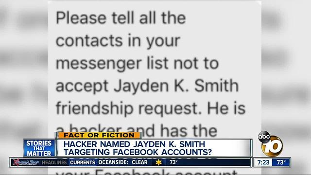 Jayden K. Smith hacking Facebook?