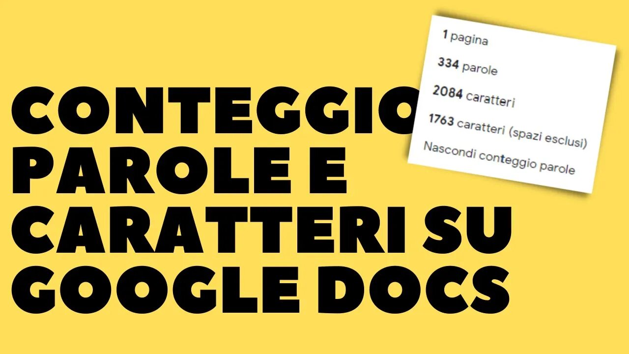 Conteggio caratteri e parole su Google docs