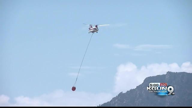 Helicopters and teams supporting Burro Fire from dawn to dusk