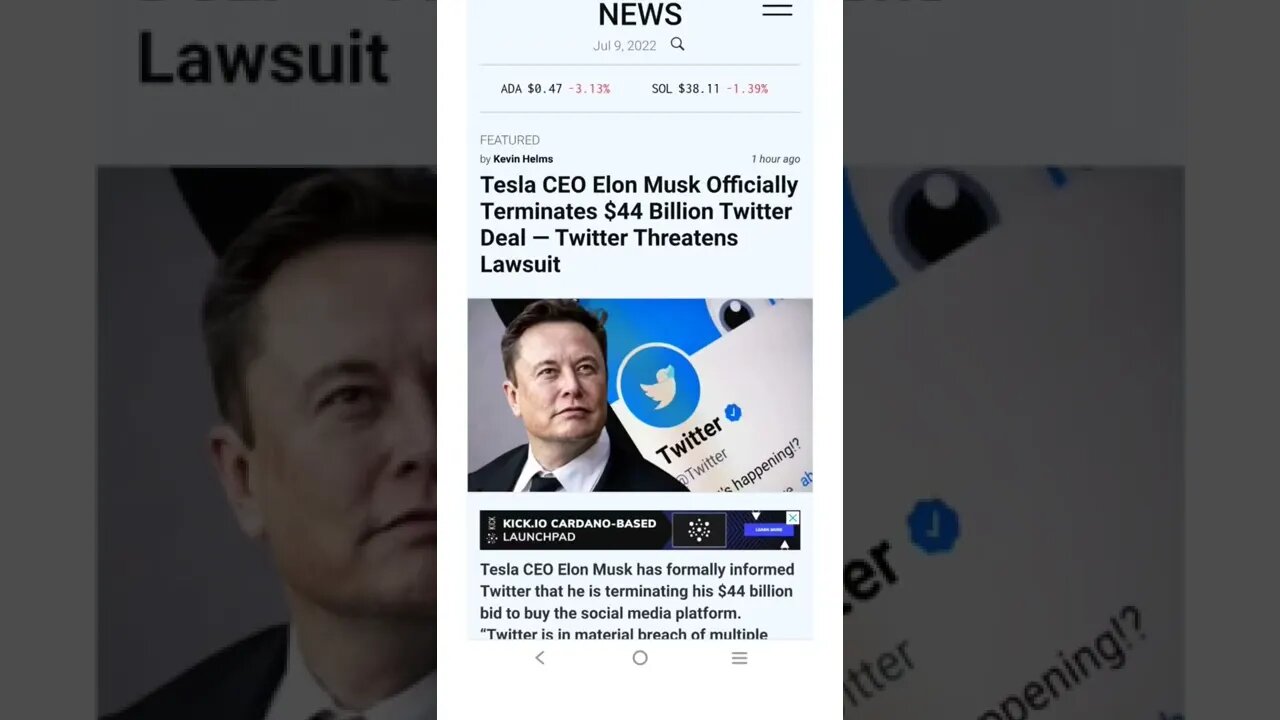 Elon Musk Officially Terminates $44 Billion Twitter Deal #cryptomash #cryptomashnews #elonmusk