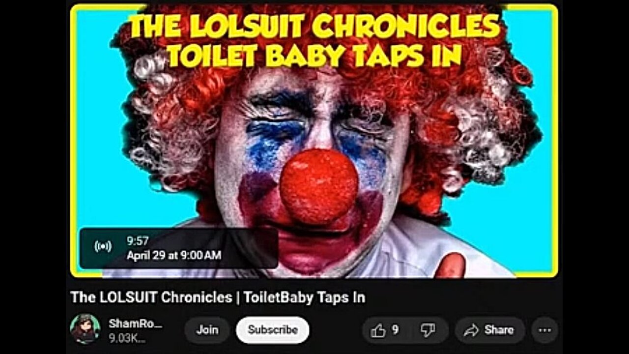 4-29-2024 ShamRocks "The LOLSUIT Chronicles ToiletBaby Taps In" w/ live chat (starts at 11:00)