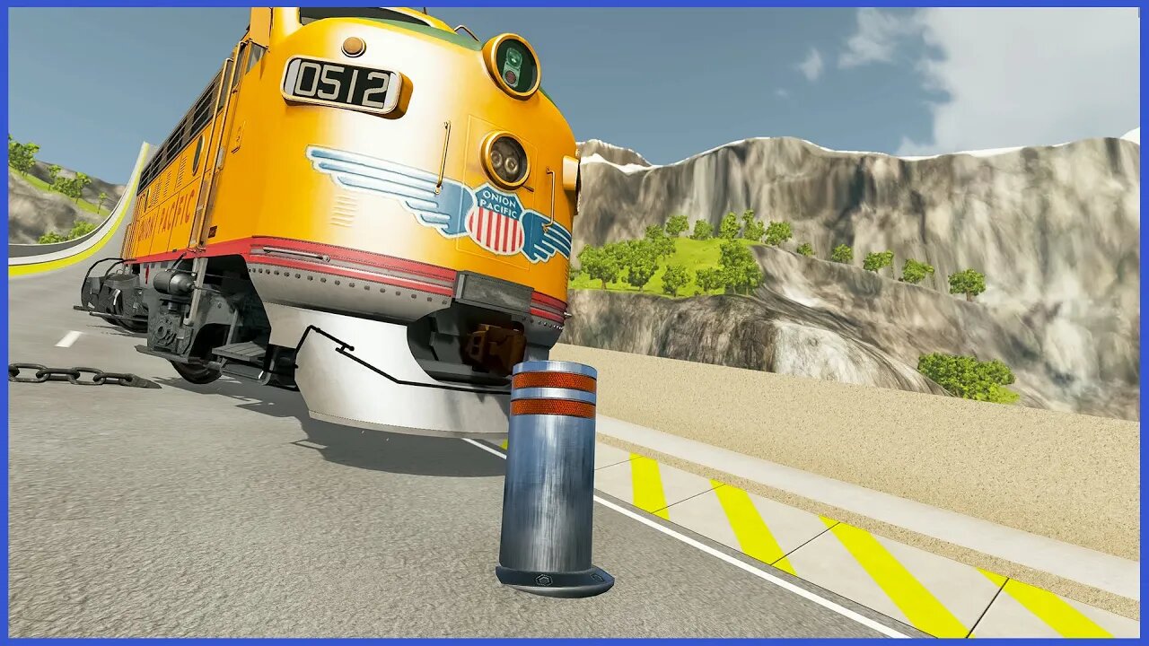 TRAINS vs BOLLARDS, BOLLARDS vs TRAINS #340 – BeamNG.Drive