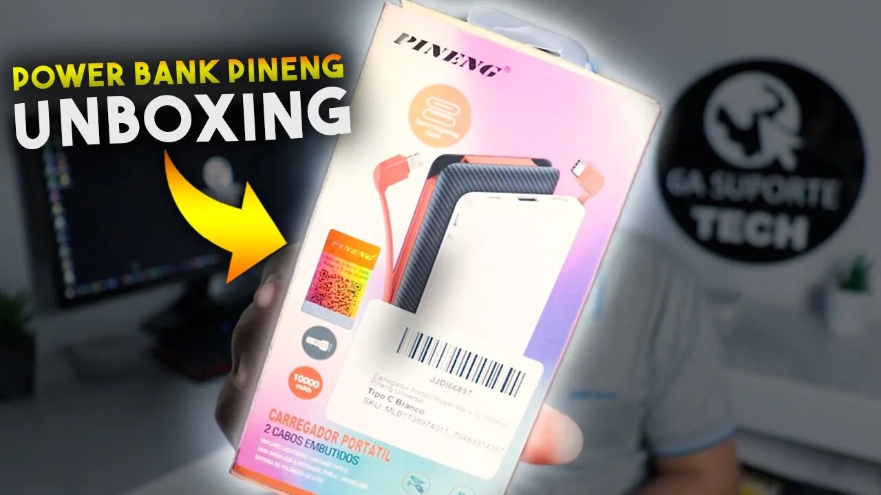 Carregador Portátil Power Bank 10.000mah Pineng Universal - Unboxing e primeiras impressões