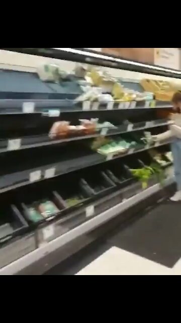 Empty supermarket shelves