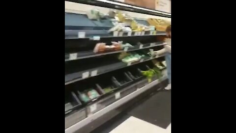 Empty supermarket shelves