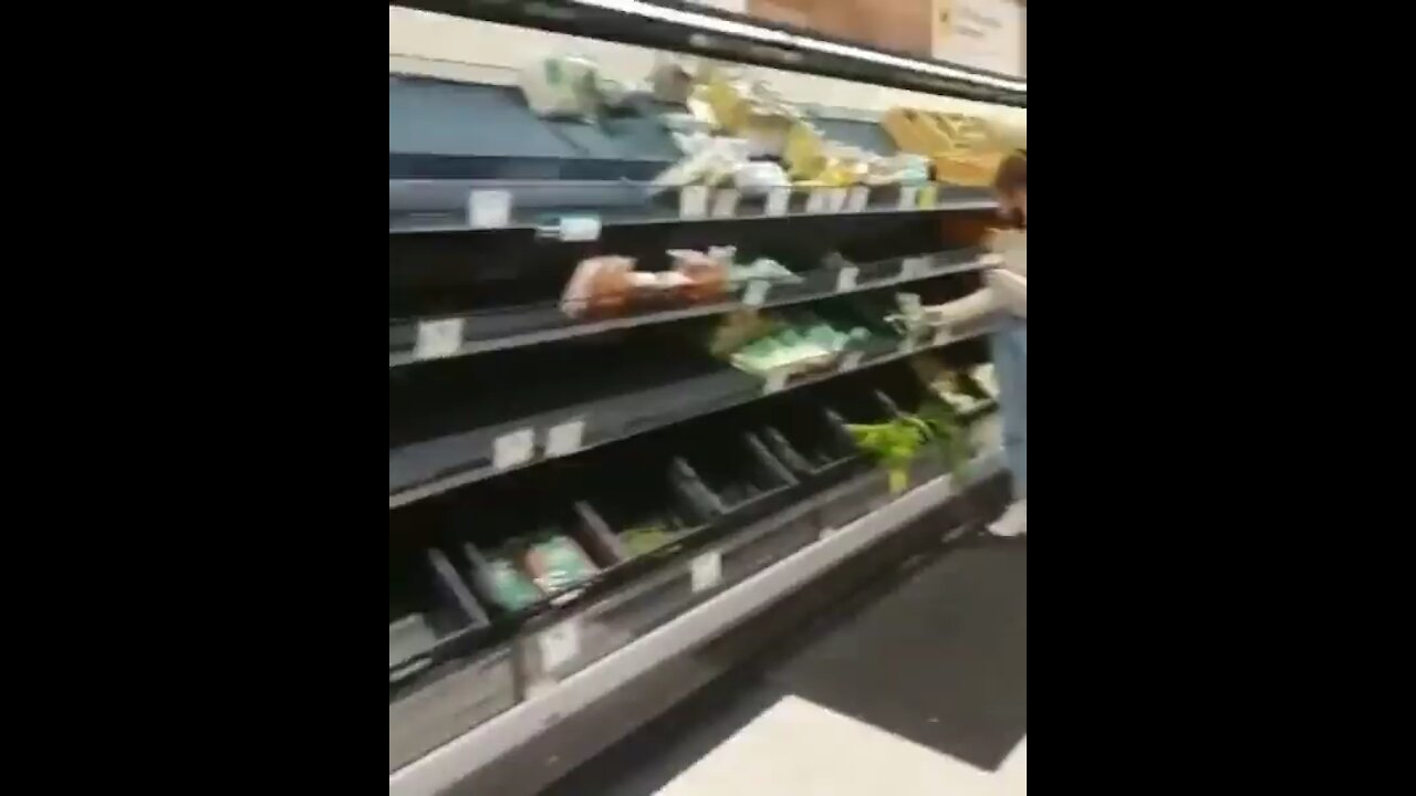 Empty supermarket shelves