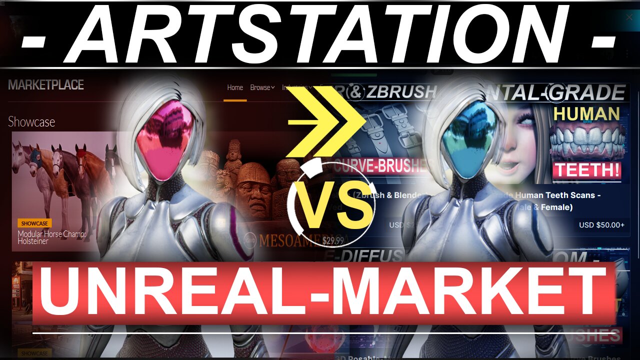 ArtStation vs Unreal-Marketplace (DIFFERENCES)