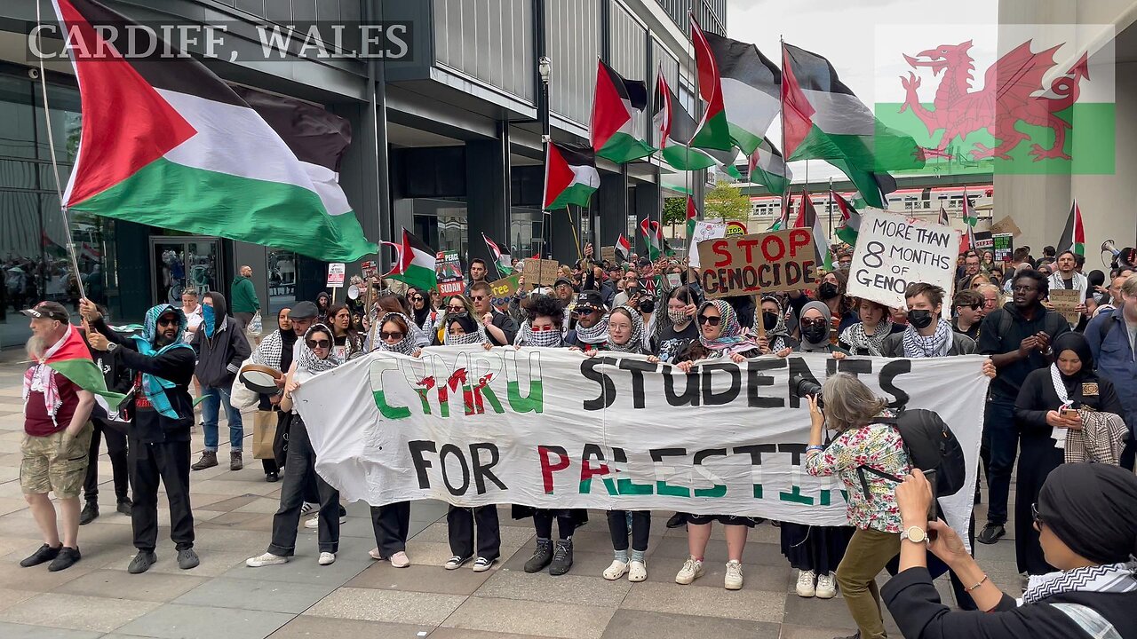 March for Palestine, Stop the genocide. Wood Street Cardiff, South Wales