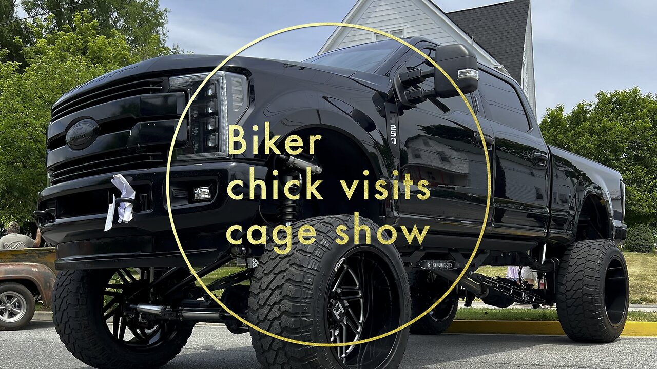 Biker visits cage show