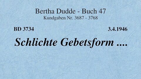 BD 3734 - SCHLICHTE GEBETSFORM ....