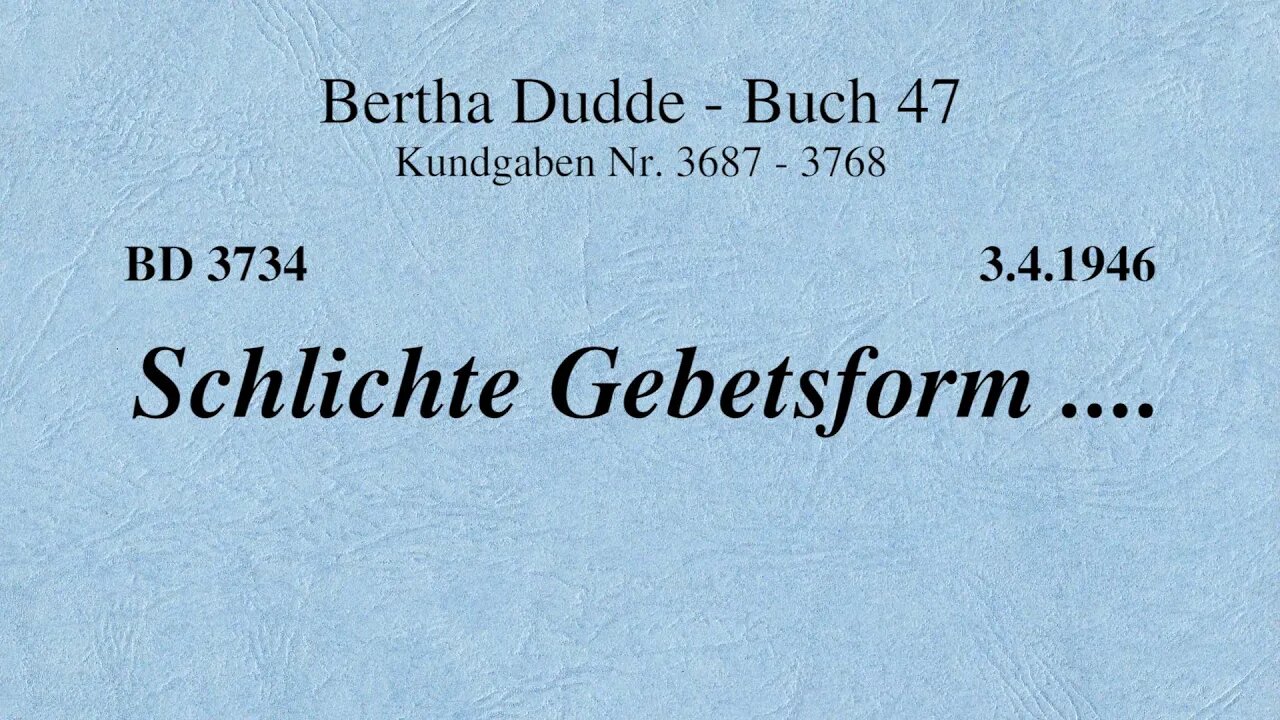 BD 3734 - SCHLICHTE GEBETSFORM ....