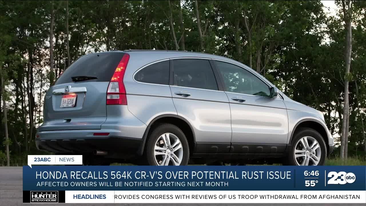 Honda recalls 564K CR-Vs in cold states over frame rust issue
