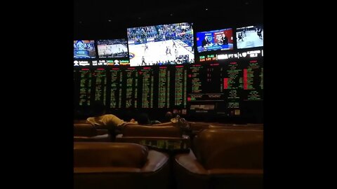 Stock footage of Las Vegas sports book in a casino