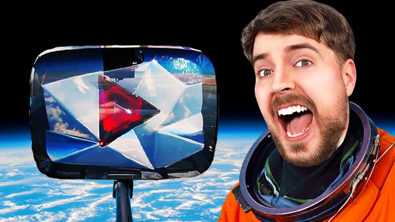 I Launched Mr. Beasts Button with 100 million subscribers in Space.