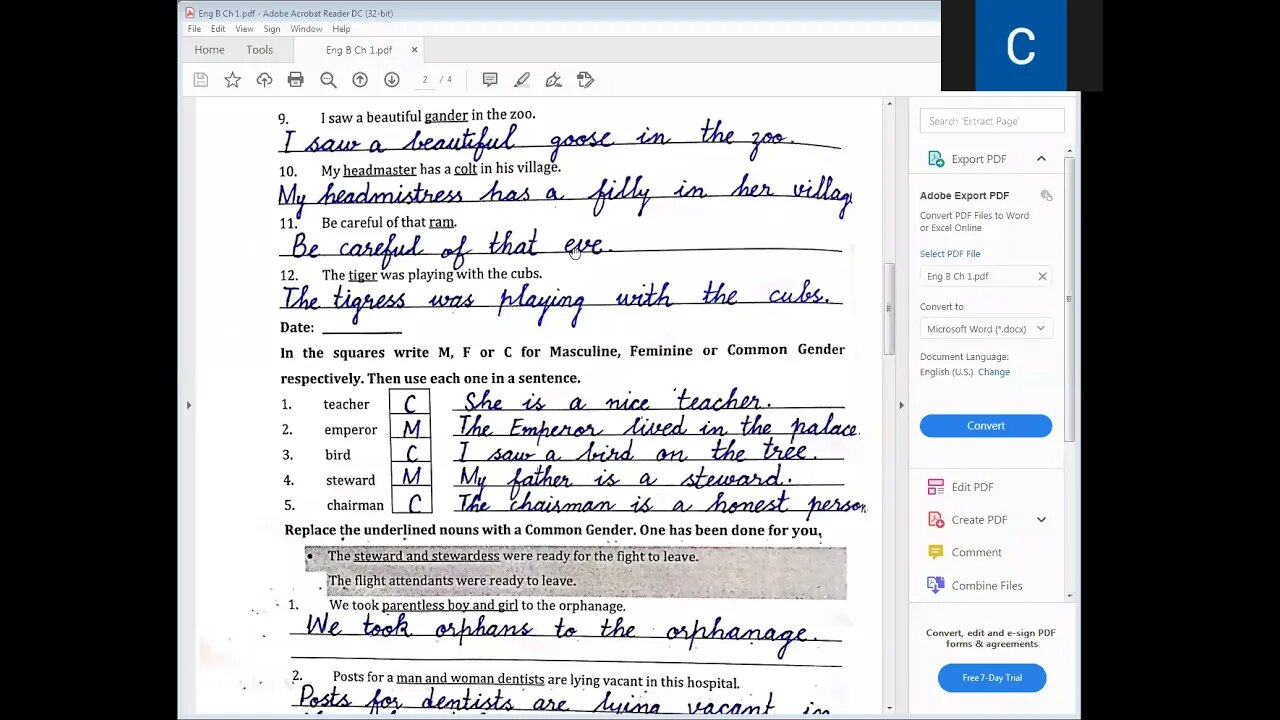 Eng B Chapter 1 Class 5 3 04 2021