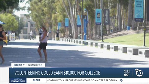 Volunteering could earn $10K for college