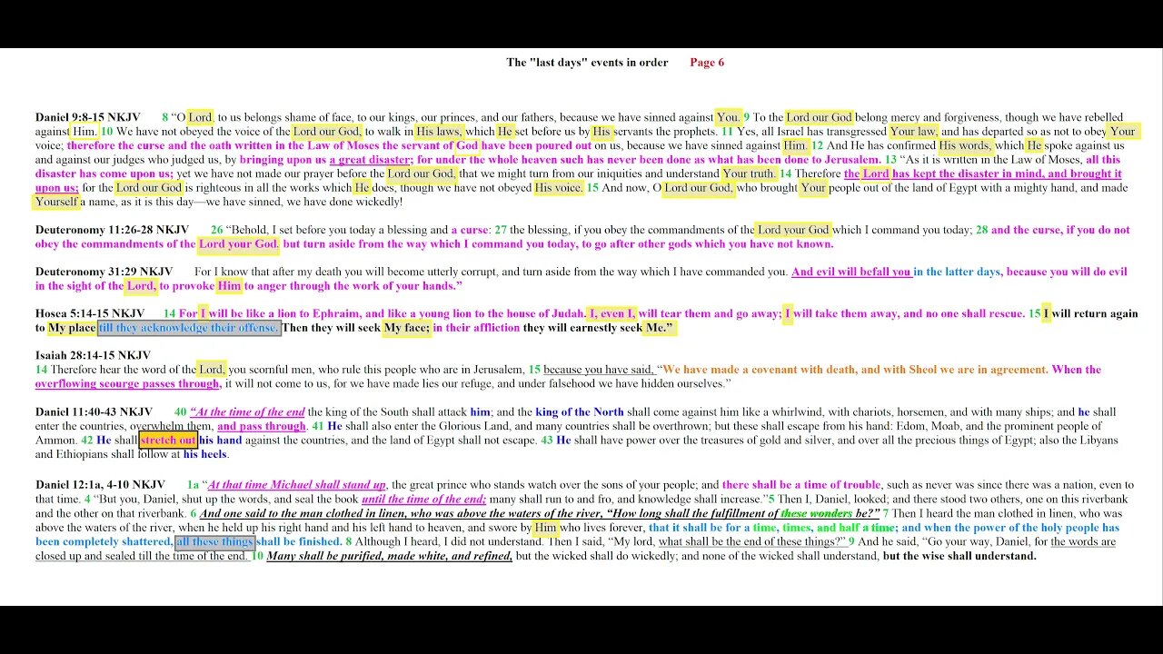 The last days events in order Page 6