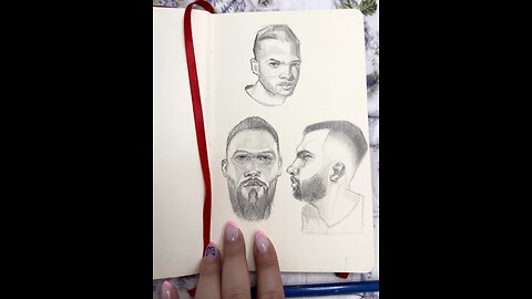 How to draw beard. Sketchbook page 3. Pencil drawing.