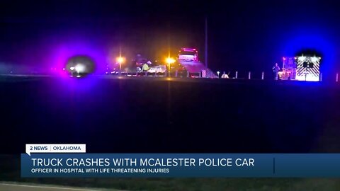 McAlester officer injured in crash