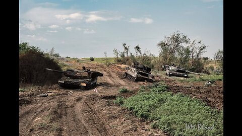 Tanque de la OTAN/Ucrania destruido por un dron ruso lancet