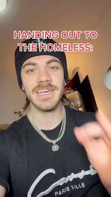 HANDING OUT TO THE HOMELESS