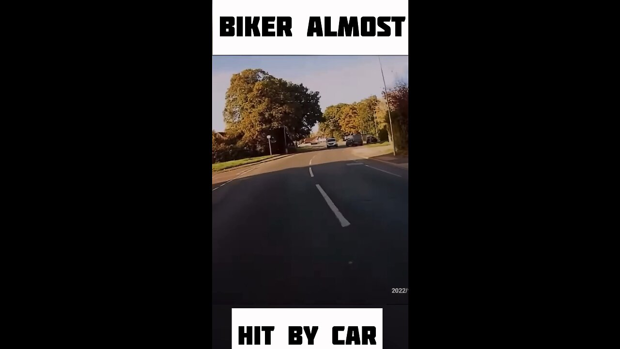 Biker almost hit by car 😱