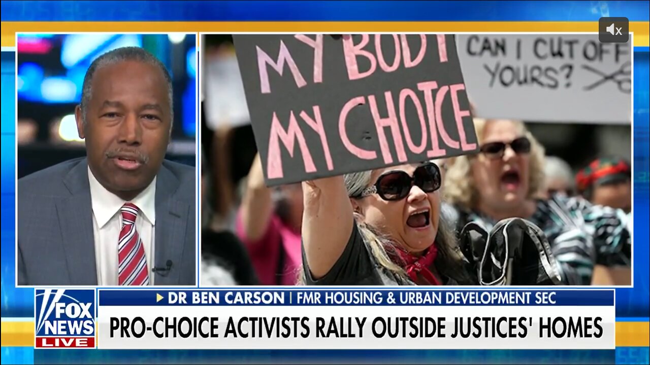 Dr. Carson on pro-choice activists rallying outside Supreme Court justices' homes