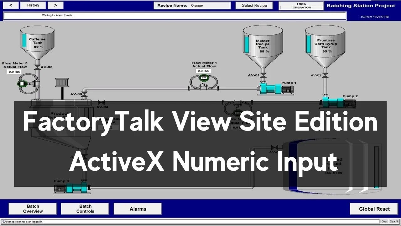 FactoryTalk View Studio Site Edition ActiveX Numeric Input | Batching PLC Day- 37