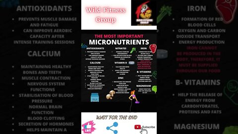 🔥The most important micronutrients🔥#shorts🔥#wildfitnessgroup🔥10 April 2022🔥