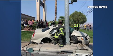 3 people rescued from car in North Las Vegas