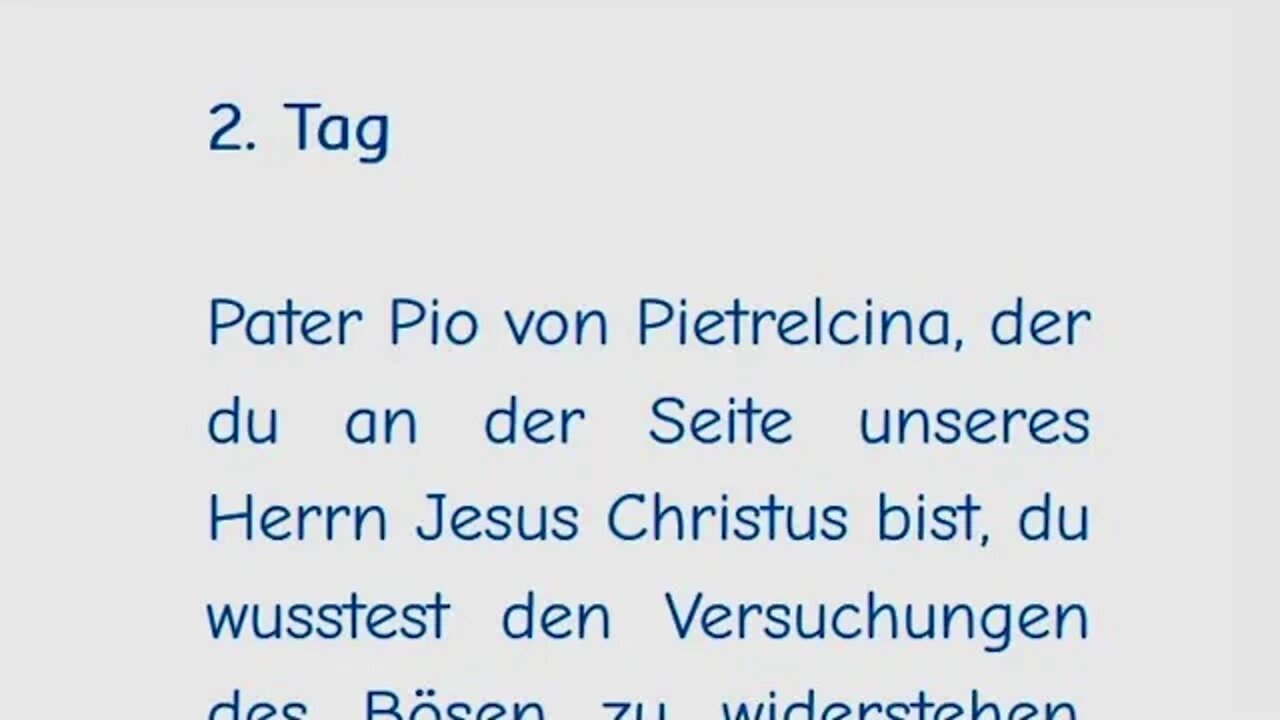 2. Tag Novene zum Hl. Pater Pio von Pietrelcina