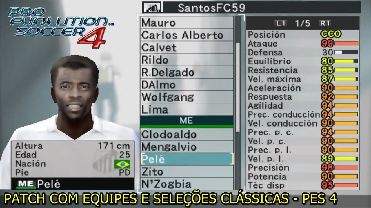 PATCH COM EQUIPES E SELEÇÕES CLÁSSICAS - PES 4