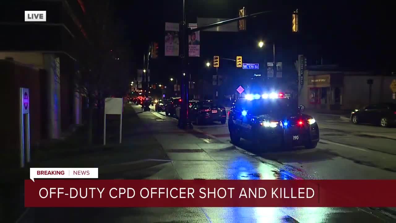 Hospital scene for off duty police officer killed