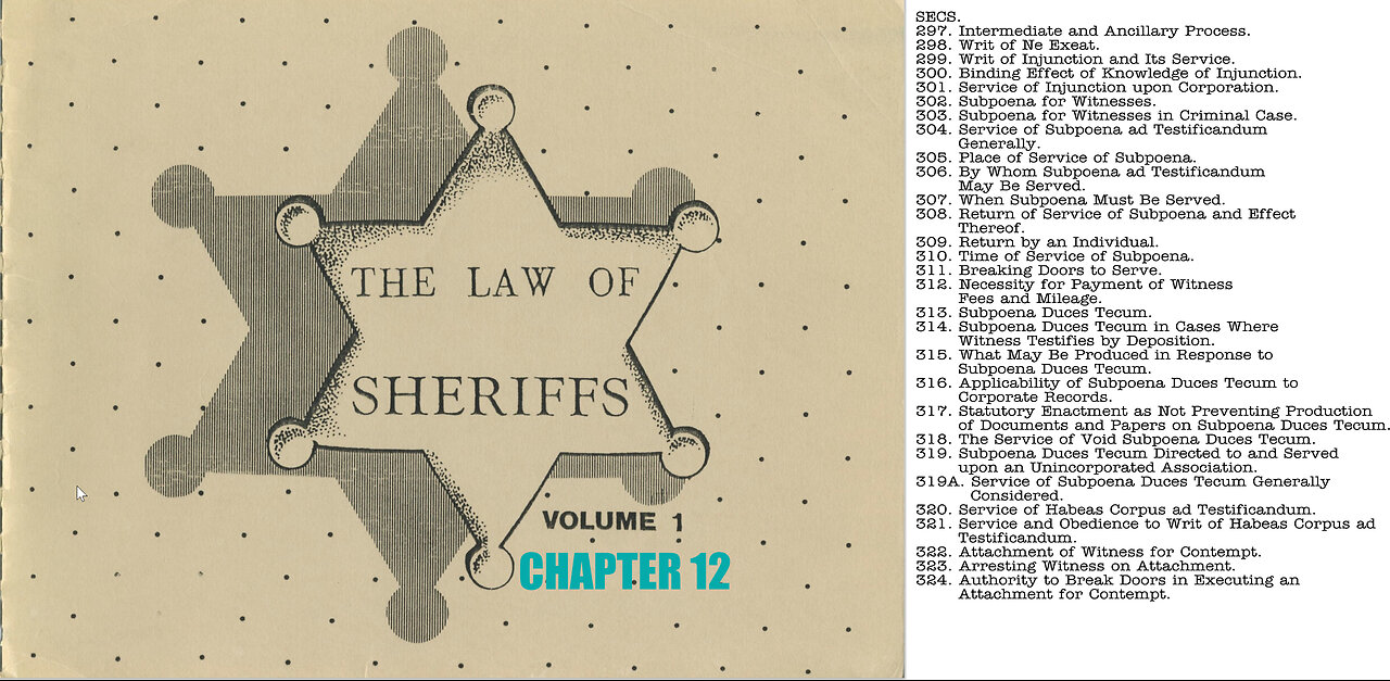 The Law of Sheriffs Chapter 12